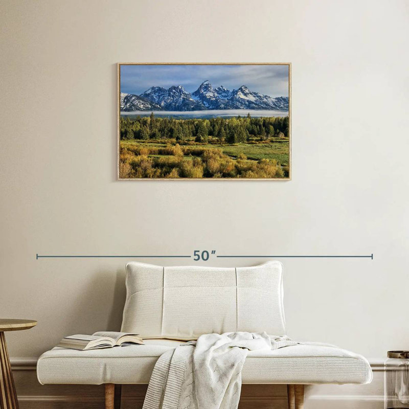 Grand Teton Sierras, Cadre flottant en bois naturel, 31 po x 21 po