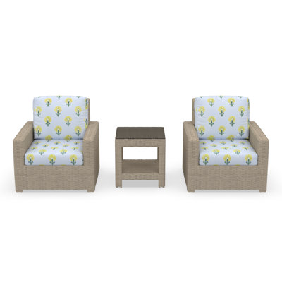Outdoor Patio Lounge Chair With End Table Set And Sunbrella Cushions by Birch Lane