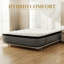 Matelas hybride à ressorts ensachés de qualité supérieure de 14 pouces avec mousse viscoélastique imprégnée de gel pour un confort ultime, blanc / gris