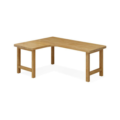 Bureau en bois massif en L Burlywood