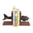 Airplane Metal and Wood Non Skid Bookends