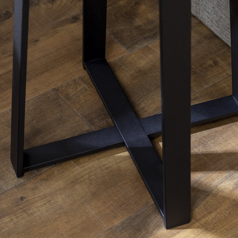 Paramus 22'' Tall Cross Legs End Table, Slate Gray