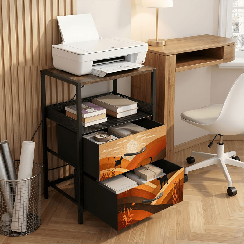 Table de chevet 2 tiroirs avec station de charge, table de chevet avec ports USB et prises USB