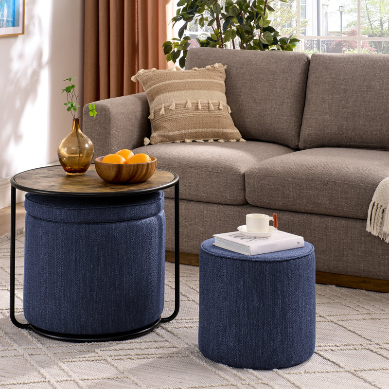 Bleu foncé et table de bureau fusionnable avec rangement et transportable, Bleu très foncé
