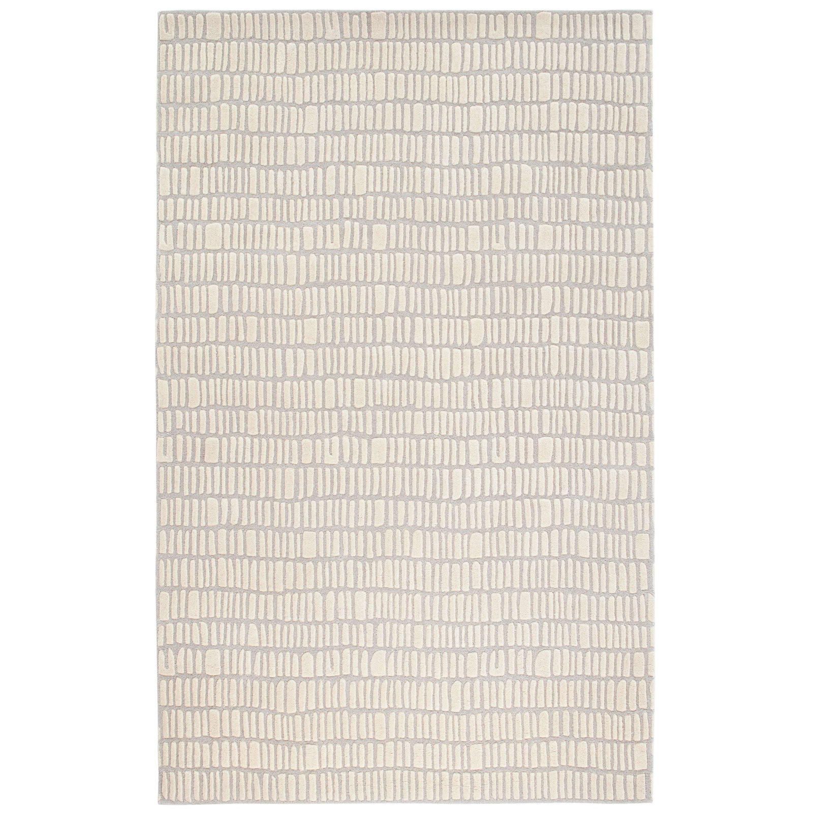Roark Ivory Hand-Tufted Geometric Wool Rug, Rectangle 3' x 5'