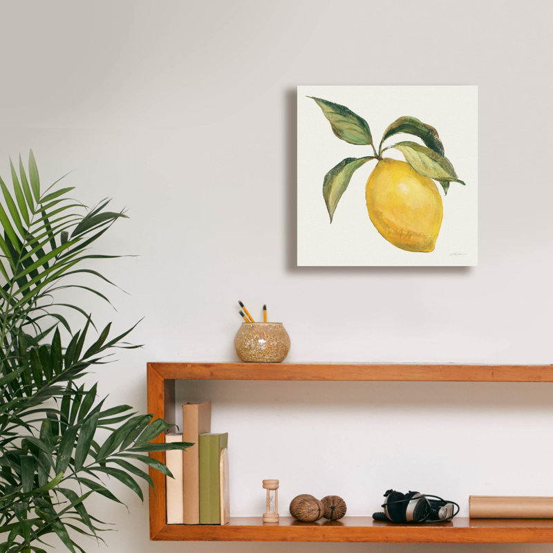 «Le Citron On Cream» par Silvia Vassileva, art mural sur toile, H 12 po x l 12 po