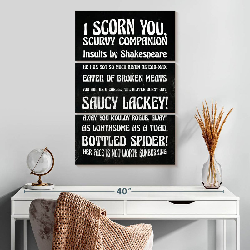Ketti Funny Insultes par Shakespeare, H 32 po x l 20 po