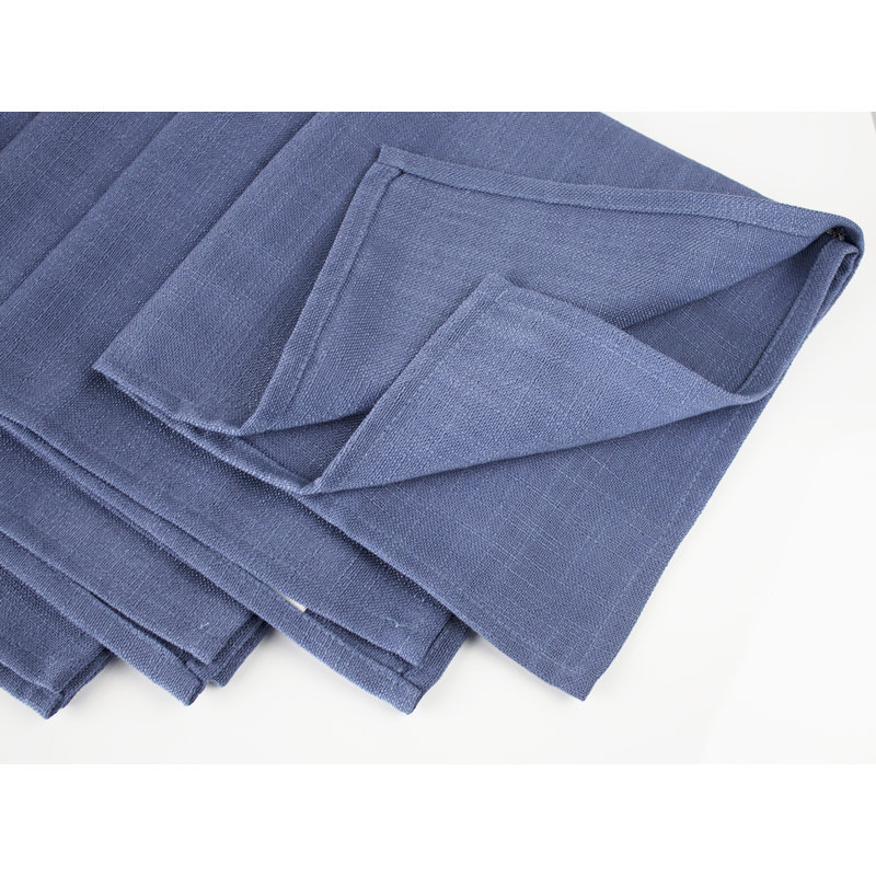 Burgundy Modern Plain Design Set Of 4 Cloth Napkins, Indigo