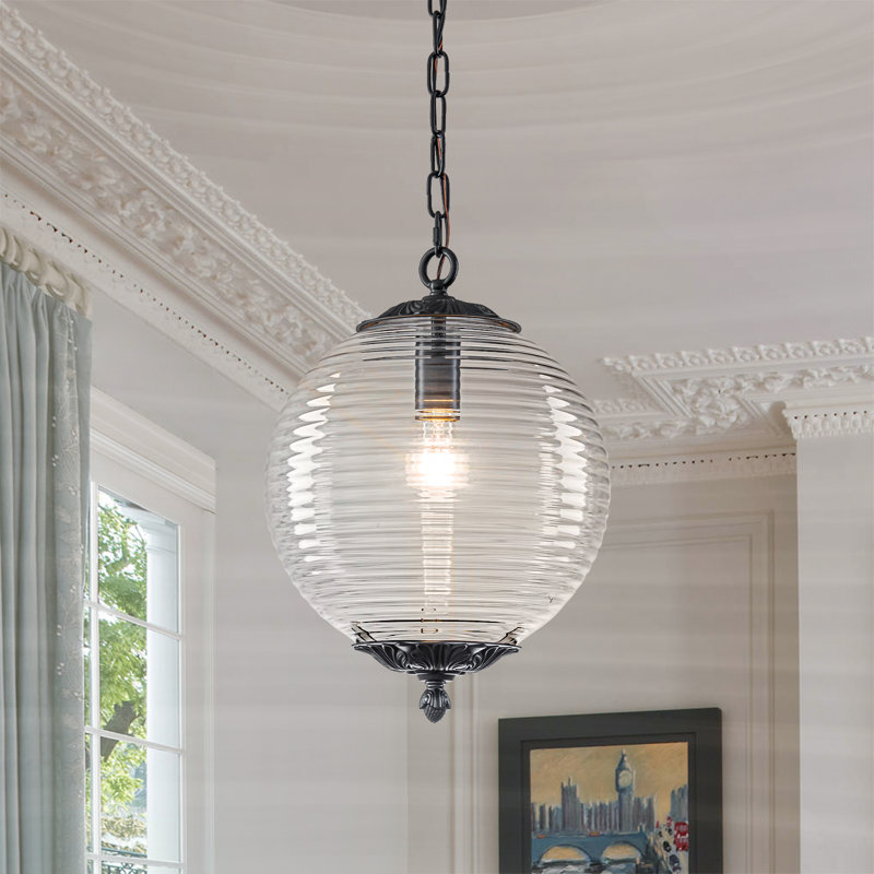 Ennu 1 - Light Glass Globe Pendant, Matte Black