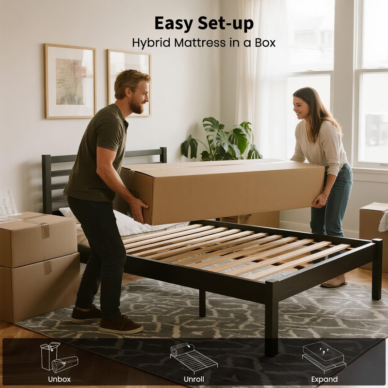 10 Inch Twin Hybrid Mattress with Memory Foam & Pocket Springs, Medium Firm Twin Mattress for Kids Durable Support, Pressure Relief, Motion Isolating for Bedroom, RV, Dorm