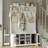 Jaxsin Hall Tree 47.3" Wide with Bench and Shoe Storage,4-in-1 Design Coat Rack for Entryway,Off White-1309182714