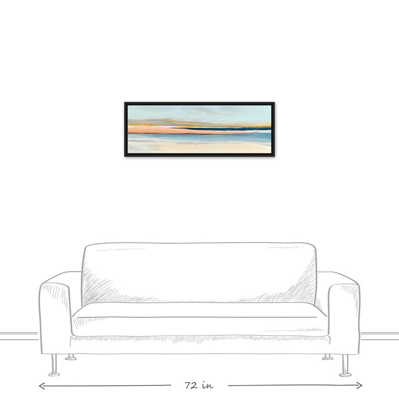 Toile encadrée flottante Dreamy Beach, H 13,75 po x l 37,75 po x P 1,75 po, Cadre flottant noir