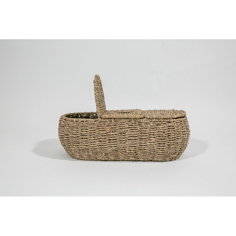 Hand Woven Seagrass Decorative Basket Set, Natural