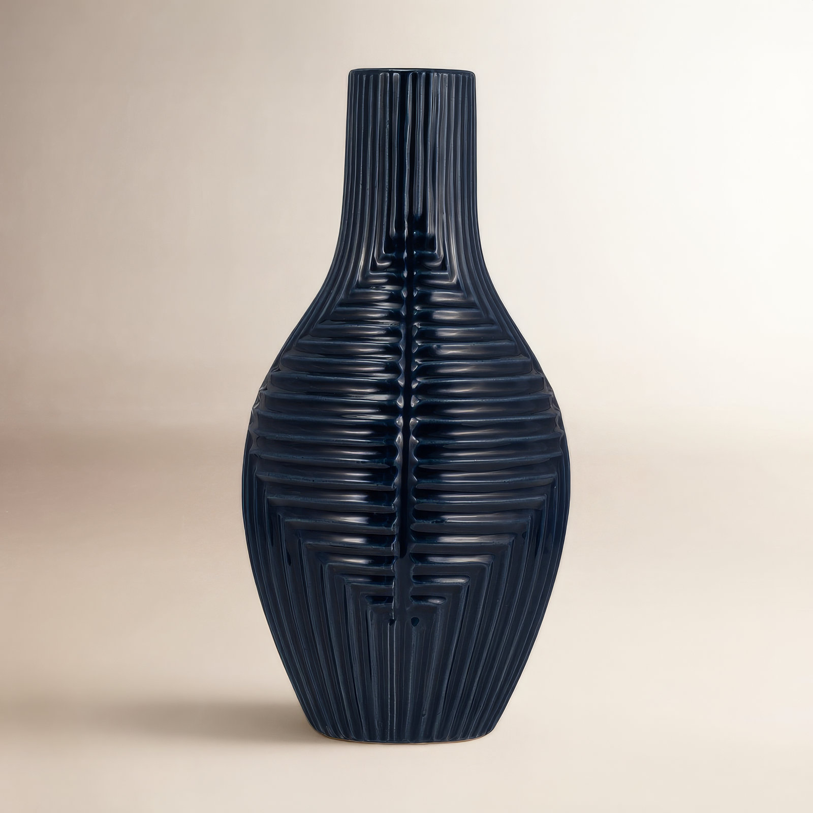 Sagebrook Home Amrita Tribal Modern Ceramic Vase, Tribal Blue