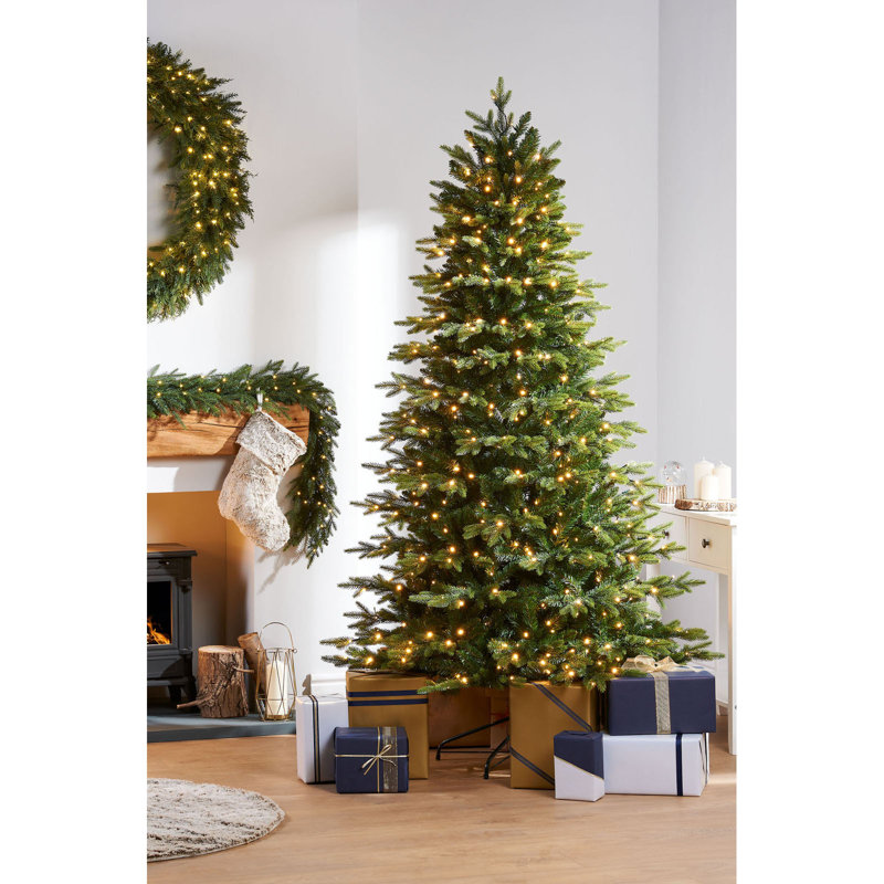 Lighted Artificial Fir Christmas Tree, 7ft H