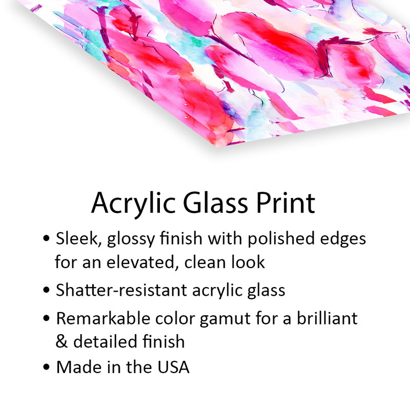 Synesthete rose imprimé sur verre acrylique, H 24 po x l 16 po x P 0,25 po