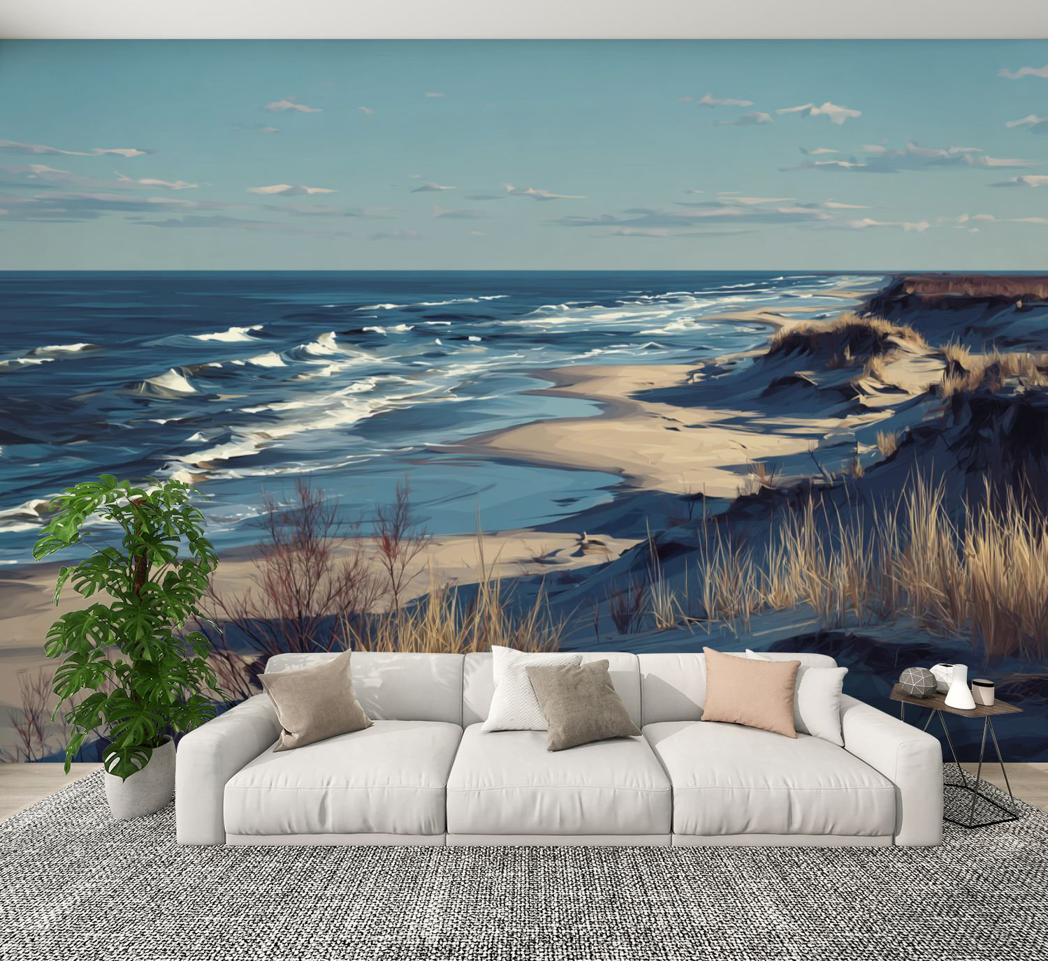 Red Barrel Studio Coastal Peel and Stick Wallpaper Calm Beach Landscape ...