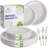 Compostable Disposable Paper Plates Combo and Utensil Set - 25 Sets