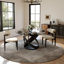 Modern 5/7 Pieces Dining Room Sets, Pre-Assembly Round Dining Table Sets, Sintered Stone Tabletop Kitchen Dining Table Set With Upholstered Chairs-1304804436-1304804439-1304470716