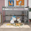 Lit mezzanine double en bois avec tablettes et bureau-2103927245