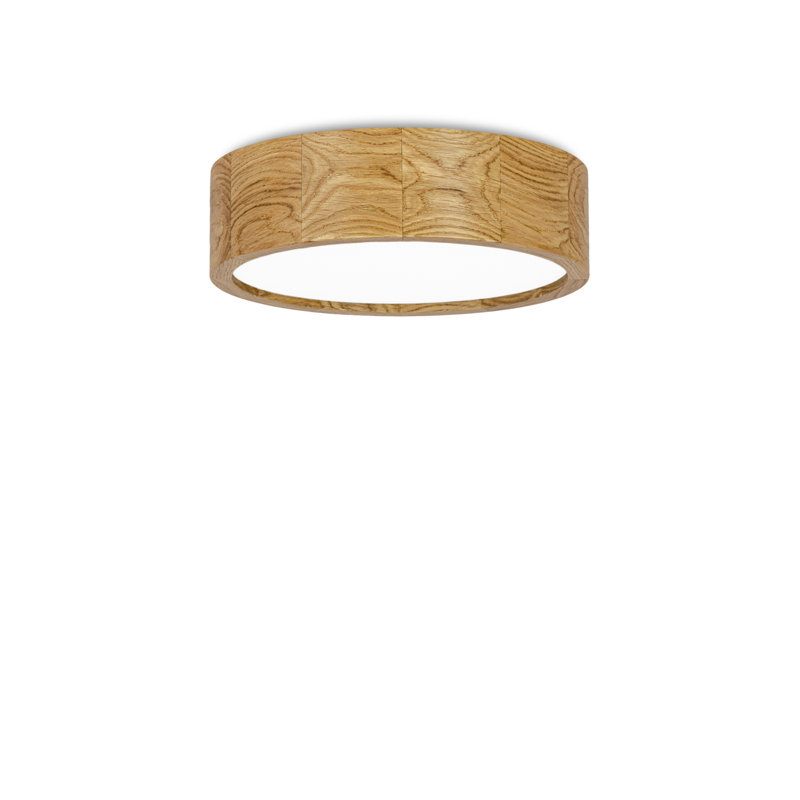 Demitre Glass Flush Mount, Natural Oak