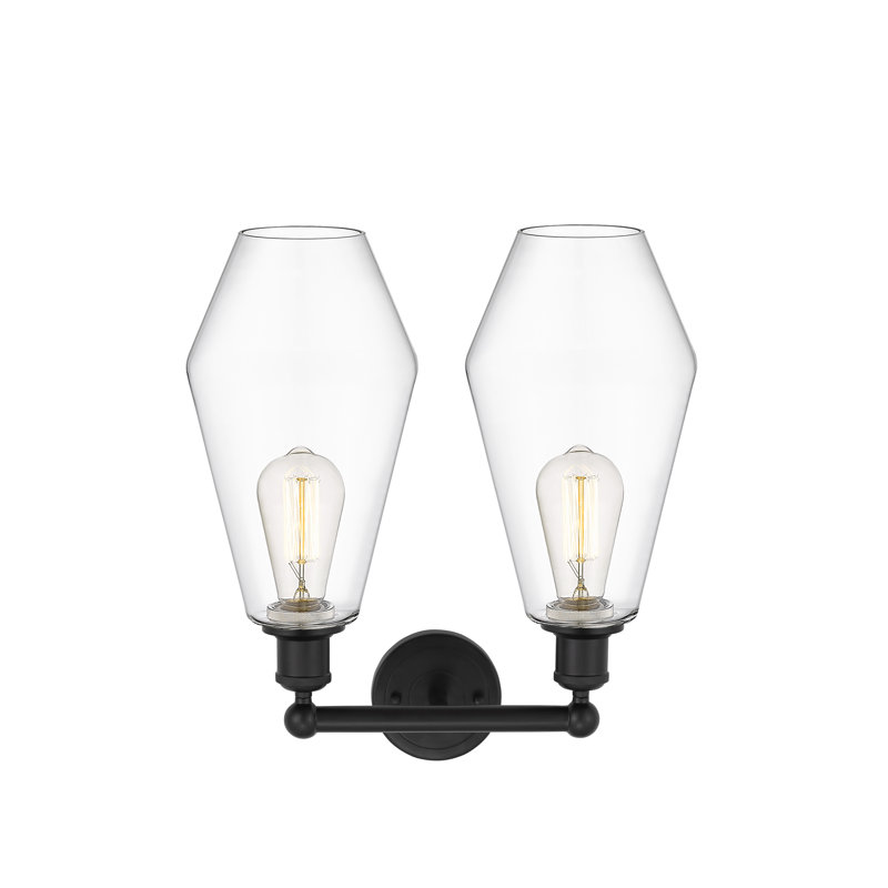 Éclairage pour meuble-lavabo à intensité variable 2 lumières Amylea, Noir mat, Clair
