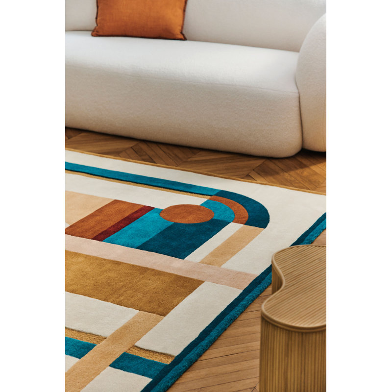 Hacienda Hand Tufted Wool Area Rug, Rectangle 5'5" x 7'8"