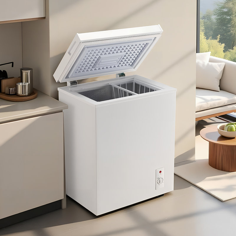 3.5 Cubic Feet Chest Freezer With Adjustable Temperature Controls With Hanging Baskets Electronic Control(-0.4°F To32°F), Top Door Open Freezer