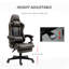 Fauteuil de jeu de course brun, fauteuil de jeu en cuir Diamond Pu, fauteuil inclinable pivotant à haut dossier, avec repose-pieds, support lombaire, hauteur réglable