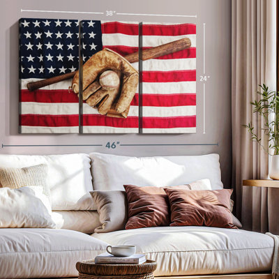 «Baseball Gear American Flag» sur toile