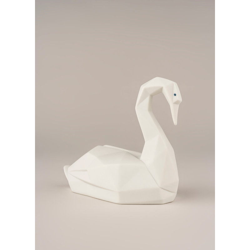 Swan Figurine, Matte White