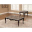Table basse de style transitionnel, plateau en marbre, pieds cabriole, détails courbés dorés, finition en noyer foncé