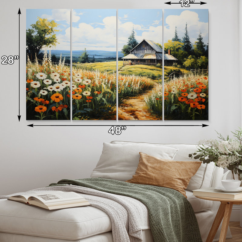 Remicourt - Farm Wall Art Living Room - 4 Panels, Toile tendue