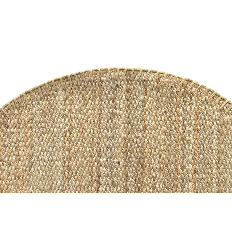 Comae Solid Colour Hand Woven Area Rug, Round 150cm