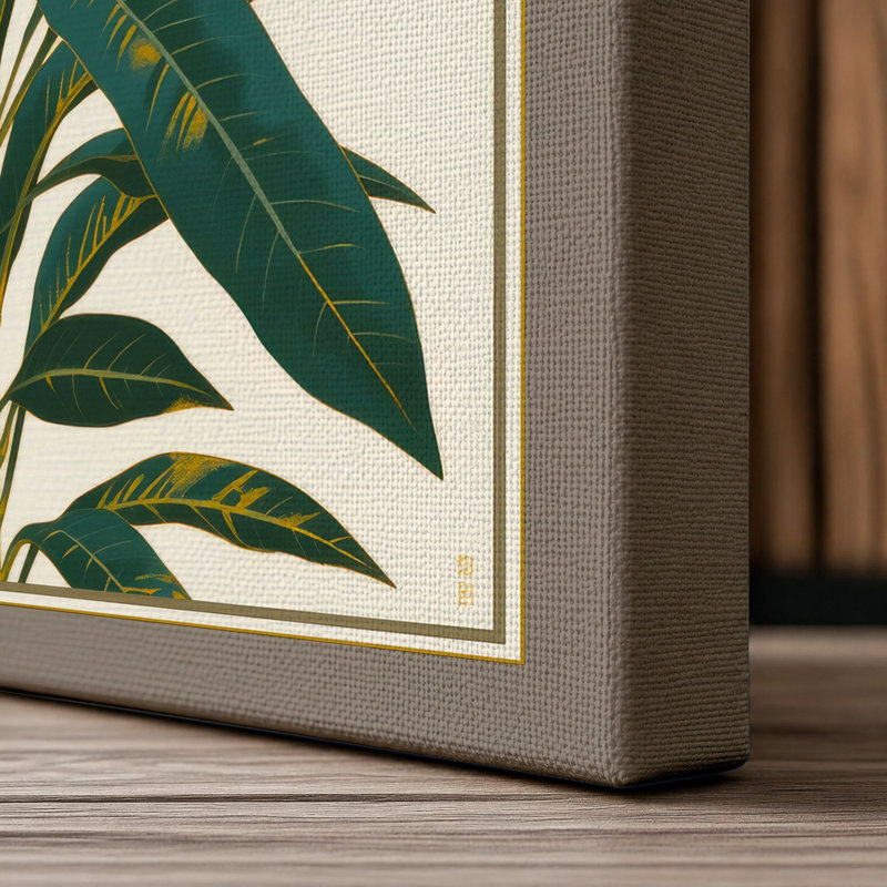 Study Botanical - Wrapped Canvas, 30x20 - 76.2 x 50.8 cm, Taupe Border