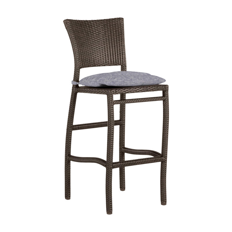 Tabouret de bar 30 po Skye, Noyer noir, Pas de soudure, Sunbrella® ‑ lin neige