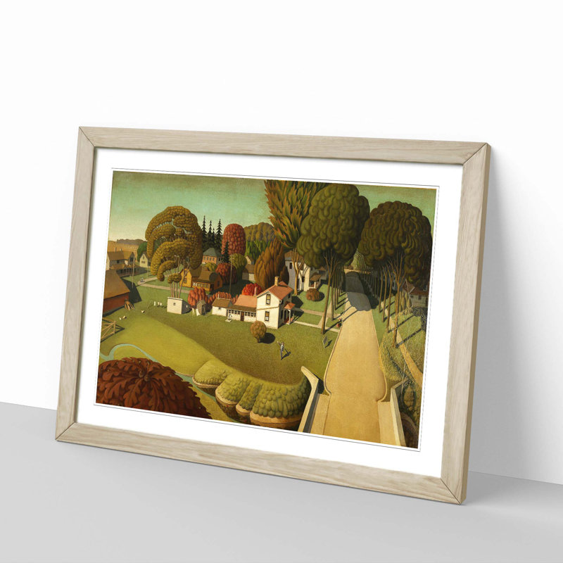 Grant Wood - Single Picture Frame Print, Oak