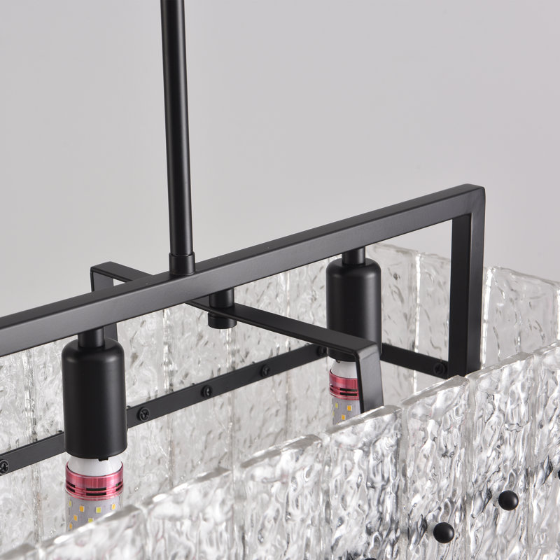 Lustres modernes en cristal noir rectangulaire