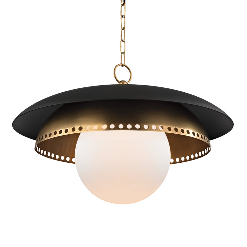 Travianna 1 - Light Single Pendant, 11.5" H X 17.5" W X 17.5" D, Aged Brass
