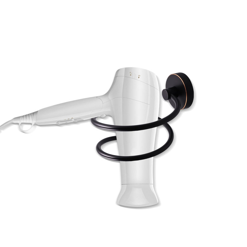 Bathroom Hair Dryer Holder Hair Care Tools Holder Wall Mount Stainless Steel, Black
