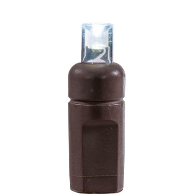 Vickerman 70 Pure White Wide Angle Single Mold End-Connecting Coaxial Non-Rectified LED Light Set with 22 Gauge Brown Wire, 3"x 4"x 3" Spacing, 25' Long Christmas Light Strand
