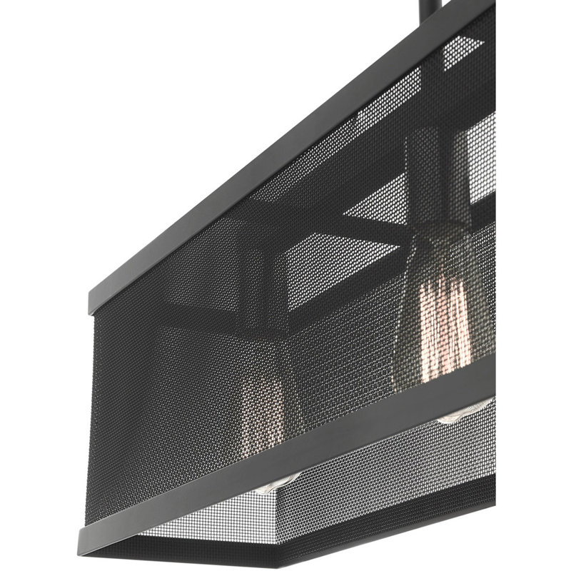 Lustre classique à 3 lumières avec abat-jour, Noir