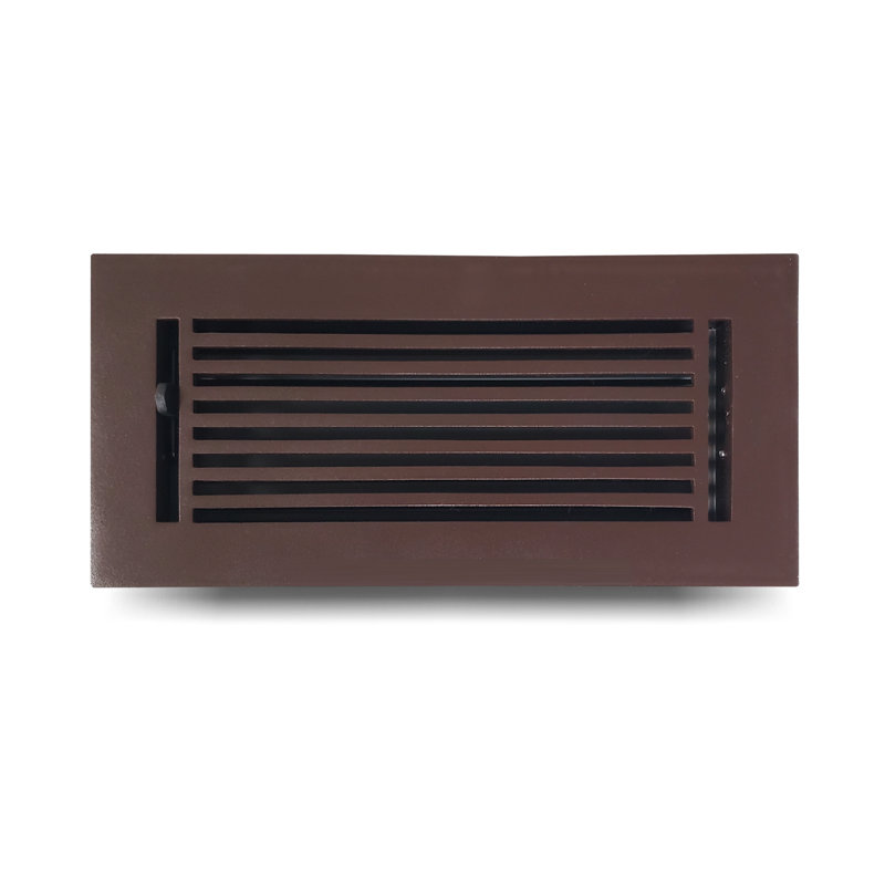 Couvercle de ventilation de registre de plancher en aluminium Elegance, Brun, H 4 po x l 10 po
