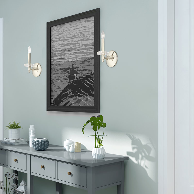 Christofer Candle Wall Light, Polished Nickel