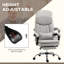 Fauteuil inclinable chauffant, microfibre grise avec support lombaire, fauteuil de massage réglable pour l'espace de travail - Microfibre, inclinable, support
