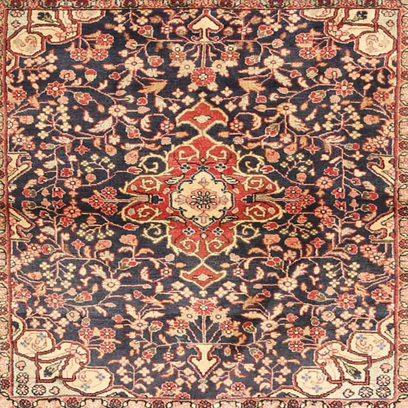 Tapis beige/gris contemporain, Carré 8 pi
