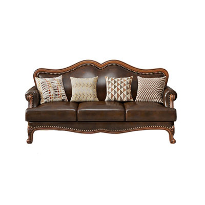 European Style Simple Retro Leather Sofa Genuine Leather Sofa