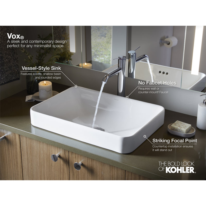 Vox Rectangle Vessel Bathroom Sink