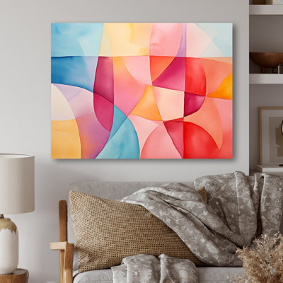 Mid-Century Pastel Color Collages IV - Art mural géométrique en métal MT137612