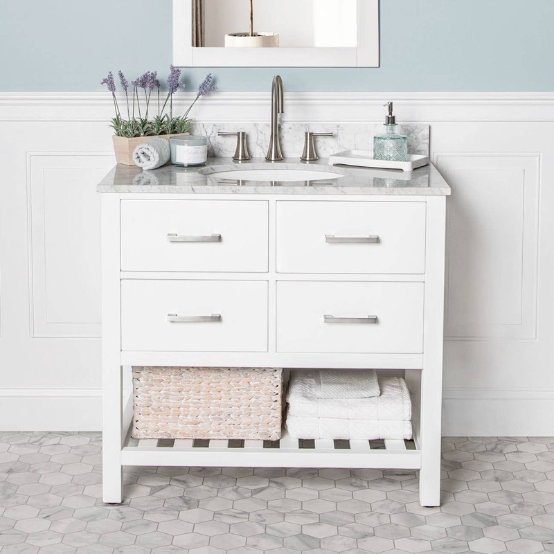 Ensemble de meuble-lavabo simple 36 po, Blanc